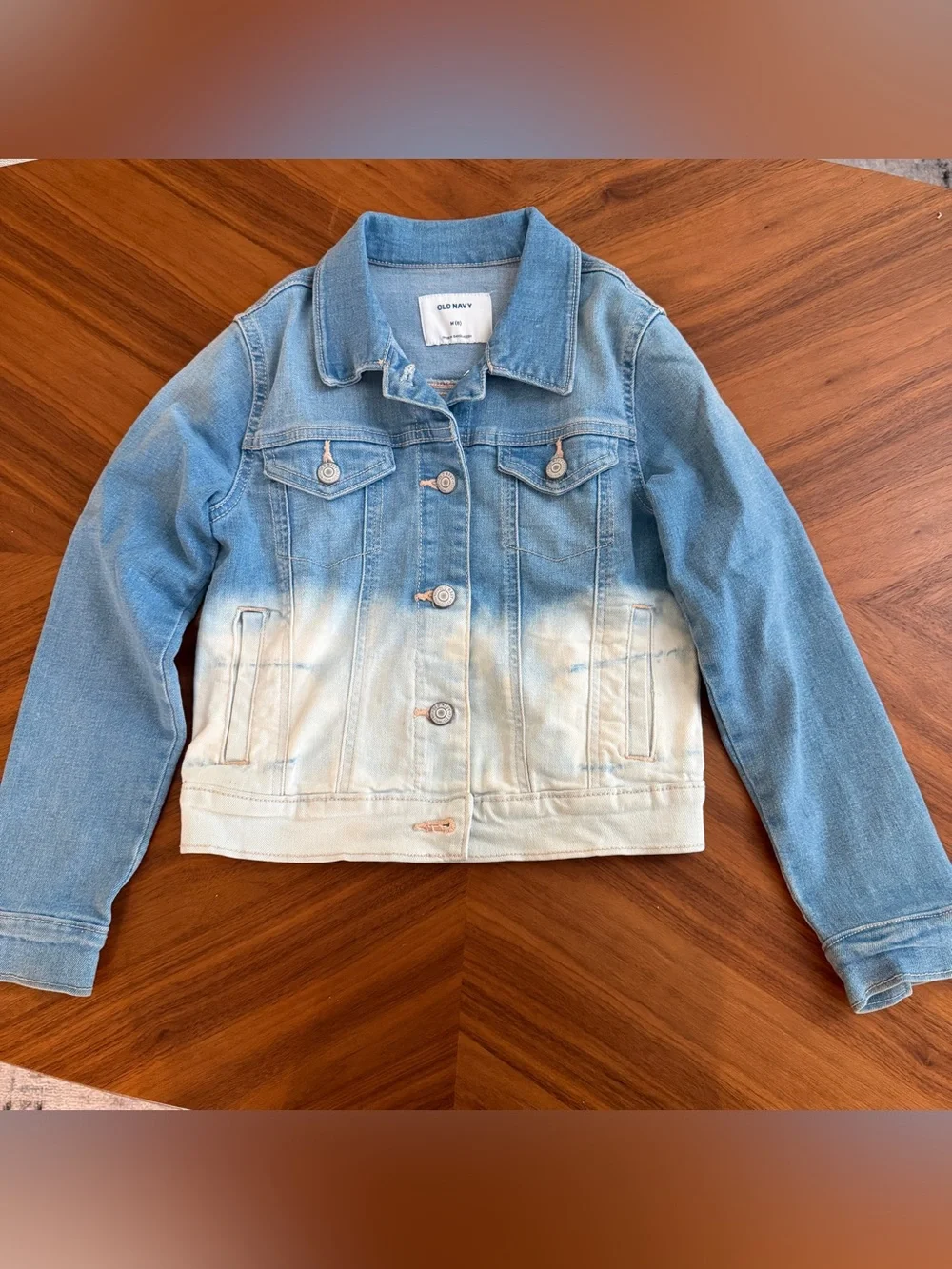 Old Navy Girls' Blue to Cream Ombre Denim Jacket